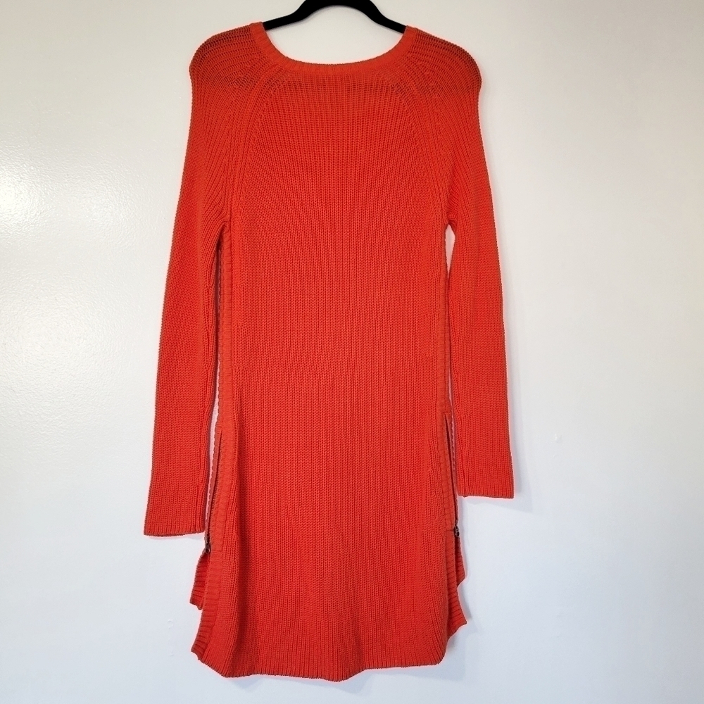 Tommy Bahama Orange Long Sleeve Beach Side Zip Sweater Dress Size Medium - Picture 2 of 10